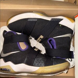 Kids Black and Purple Sneakers